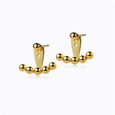 China FASHIONABLE ROXI 925 Sterling Silver Gold Plated Round Pearl Stud Helix Shaped Earrings for sale