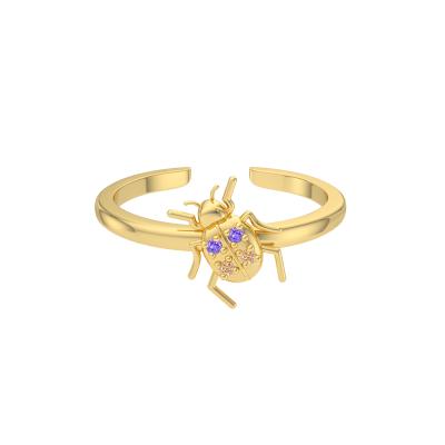 China New Design Fashion 18k Gold Silver TRENDY Cute Insect ROXI S925 Ins Open Ring For Women for sale