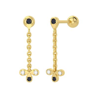 China FASHIONABLE design ROXI S925 CZ unique silver black zircon charm dangle earrings for women for sale