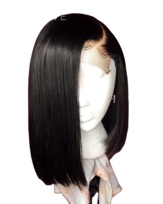 China Water Wave Bob Wigs For Black Women With 100% Raw Sheer Straight Lace Front Human Hair Wigs Brazilian Virgin Hair 13X6 Baby Hair Glueless for sale