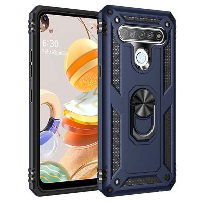 China Anti-drop Anti-drop Full Protective Phone Case For LG K10 K40 High Quality Spin Ring Mobile Case For LG K51 K50 K61 for sale