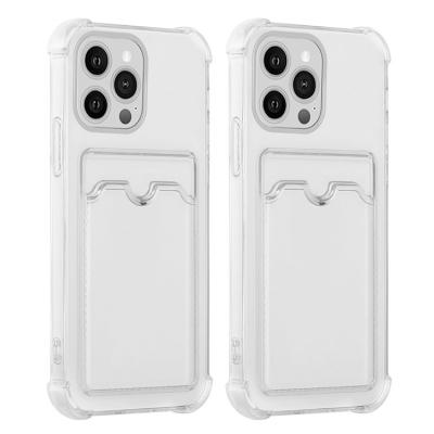 China Clear Anti-drop Case For iPhone 13 Pro Soft Shockproof Card Slots Protector Phone Case For iPhone 13 Pro Max for sale