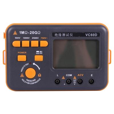 China Factory Outlet VC60D Digital Resistance Tester Insulation Ohmmeter Voltmeter Megger Megohmmeter VC60D for sale