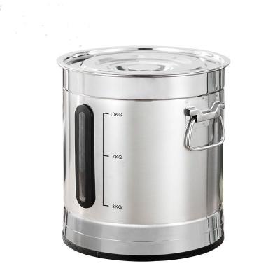 China Sustainable Sealed Round Stainless Steel Soup Barrel Insulated Barrel Sealed Universal Large Capacity Covered Barrel for sale