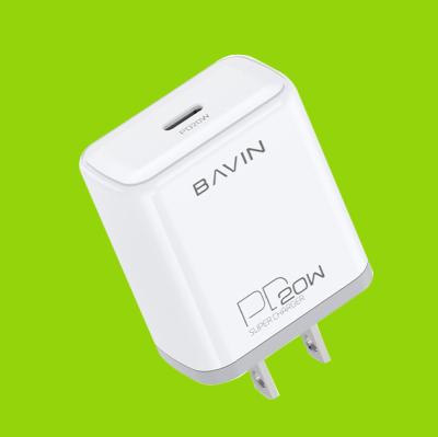 China Original Mobile Phone BAVIN PC827 PD 20w Fast Charger Adapter Fast Charger for iPHONE for sale