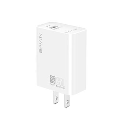 China Cell Phone OEM ODM US White Single Port USB PD 25W Wall Charger For Cell Phone Adapters PD Charger For Samsung For iPhone PC657 for sale