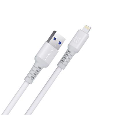 China Hot Selling BAVIN CB259 2.4A 1.2M Mobile Phone Mobile Phone Charger Cable Silicone USB Cable Wire For iPhone for sale