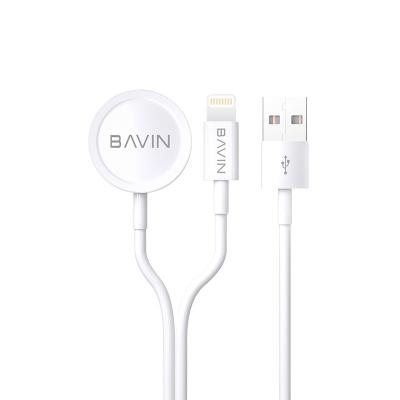 China Smart Watch BAVIN CB234 2 in 1 Watch Portable Wireless Magnetic Charger For Apple Watch 7 6 5 4 3 2 1 Se Charging Cable For iPhone for sale