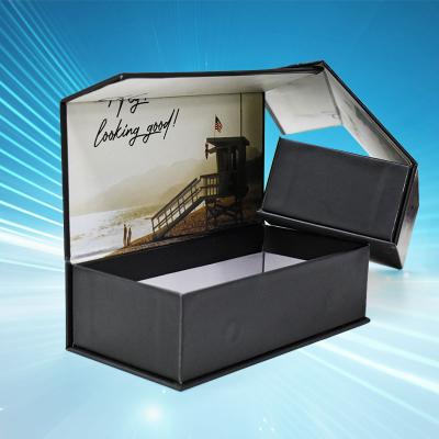 China Book Shape Recyclable Cardboard Folded Gift Box Packaging Wig Packaging Box With One Fin Top for sale