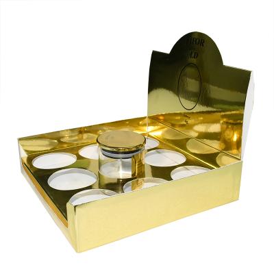 China Recyclable Fast Shipping Paper Boxes CBD Candy Display Box With Holder CBD Flowers Precut Display Box for sale