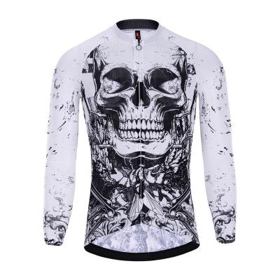 China Skull Design Summer Antibacterial Personalized Long Sleeve Spandex Bike Tank Top For Men for sale