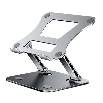 China Height Adjustable Laptop Stand Up Full Set Adhensive Foldable Aluminum Desktop Folding Holder for sale