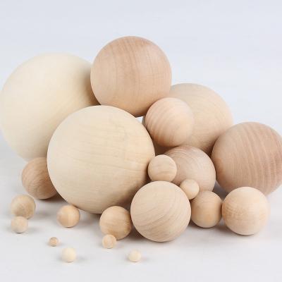 China Europe Natural Unfinished Wooden Loose Beads Craft DIY Wooden Round Balls Craft Art Accessories for sale