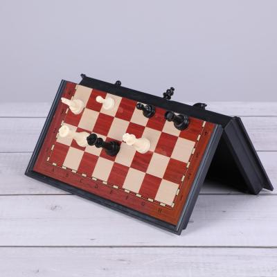 China Eco-friendly Material Beginner Adults Folding Schach Kids Travel Plastic Chess Chess Staunton Magnetic Board Games Set Educational Toys for sale