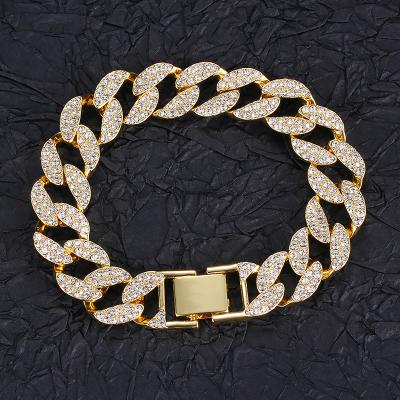 China FASHIONABLE 18k Gold Plated Micro CZ Inlaid Cubic Zircon Hip Hop Cuban Chain Anklet Iced Out Diamond Miami Cuban Chain Cuban Anklet for sale