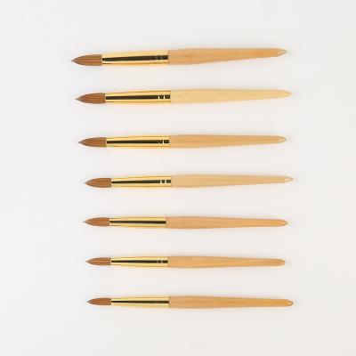 China Beauty Care Make Tools Beginners Nail Art Brush Pen Wholesale Wooden Handle Mink Hair 7 Sets Kolinsky Acrylic Nail Art Brush for sale