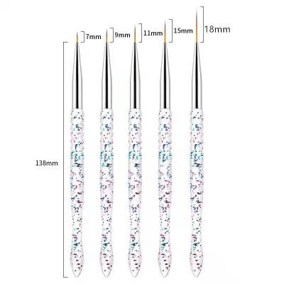 China Beauty Care Make Tools High Quality Custom Line 3pcs/5pcs Hook Flower Nail Art Pen Acrylic Rod Nail Tool Kit for sale