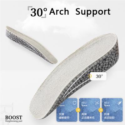 China Soft Comfortable Invisible Silicone Popcorn Insoles With Increased Boosting Half Heel Height Insoles Boosting for sale