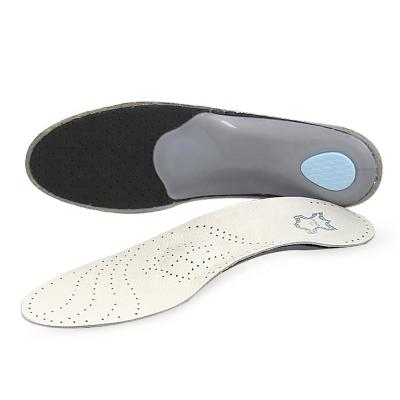 China New Cowhide Leather Insole Arch Support Latex Orthotic Pad Pad Orthopedic Cowhide Leather Insole for sale