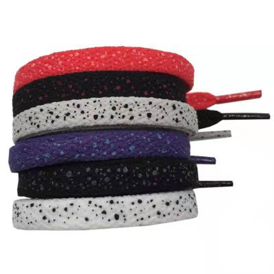 China Hot Sale Flat Elastic Shoe Laces Splash Polka Dot Laces Polyester Laces for sale