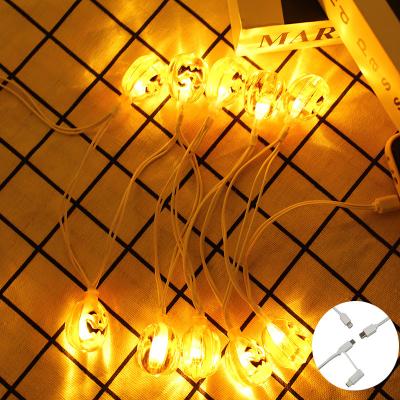 China Best New Christmas Lights USB String Lights Led Pumpkin Phone Charging Charger 8 LED Cable Light Phone For Holiday Decoration for sale