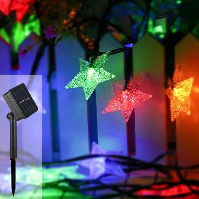 China Wholesale Holiday Outdoor Decoration Holiday Lighting Solar Powered Star String Lights For Yard Christmas Tree Decoration Star for sale