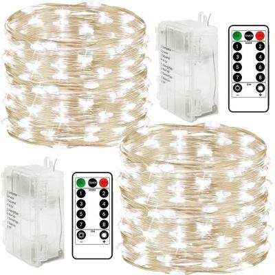 China LED STRING LIGHTS Led String Lights Battery Operated with 100 LED Christmas Decoration Waterproof Wedding Copper Wire String Fairy Lights for sale