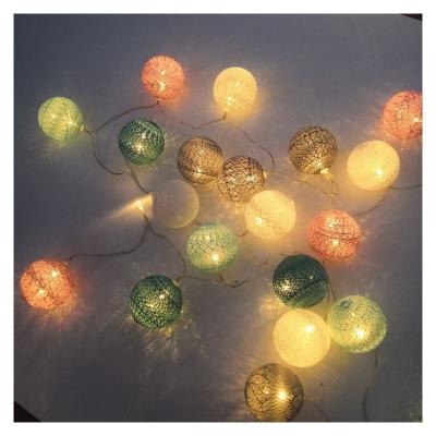 China Rattan Ball String Lights Wholesale Supply 2.5M16LED Rattan Ball SepakTakraw Battery Operated Ball String Lights For Christmas Wedding Decoration for sale