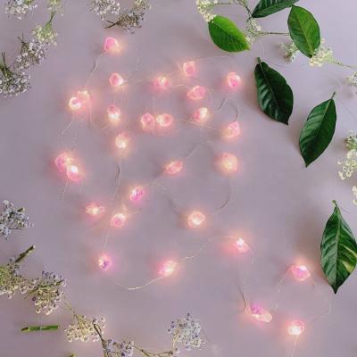 China Copper Wire String LED Stone Light Outdoor Led Lamp String Light Operated Fairy Stones Crystal String Lights Christmas Beautiful for sale