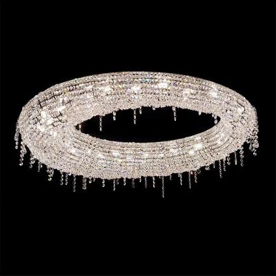 China Lighting Modern Crystal Hardware Led Circle Pendant Light Dining Room Functions Nordic Luxury Pendant Light for sale