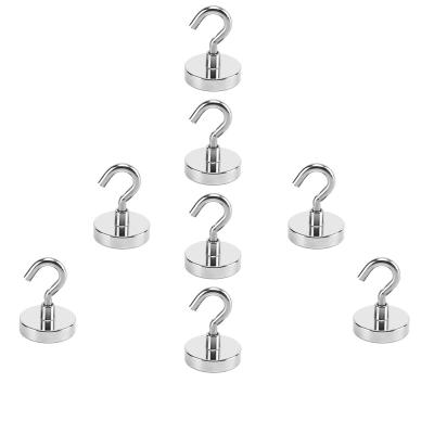 China 10kg Wall Suction Hook Rack Industrial Powerful Hardware Magnetic Hooks Stainless Steel Magnet Hook Tool for sale