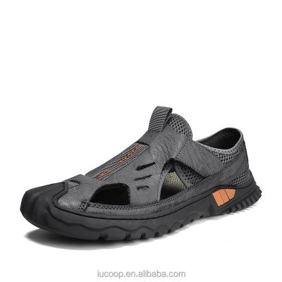 China Lightweight deodorization men sandals outdoor styles with leather upper and rubber outsole for OEM 2022 most popular style for sale