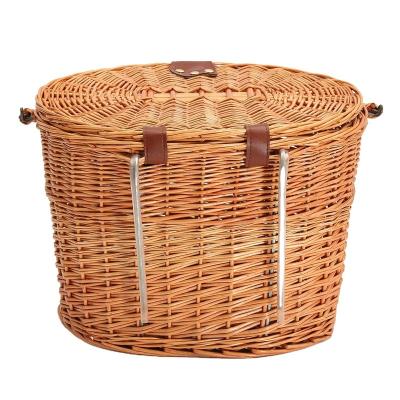 China Yanyisanqiyi Brown Bicycle Basket Wicker Front Box Carry Accessorie Arrange/Reservation for sale