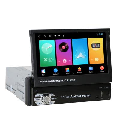 China GPS 1 din 7 inch touch screen auto retractable car MP4 MP5 radio video recorder with BT gps android support auto carplay for sale