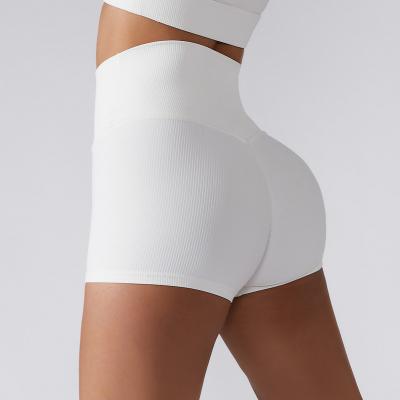 China QUICK DRY Seamless Cutout Women High Waisted Gym Sportswear High Butt Yoga Shorts bang! crack! for sale