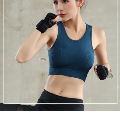 China QUICK DRY women stretch tank top yoga padded shockproof running vest racerback sports bra yoga underwear for sale