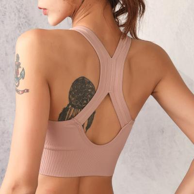 China QUICK DRY High Impact Adjustable Shockproof Sports Woman Workout Fitness Fitness Pull Up Sexy Nude Bra for sale