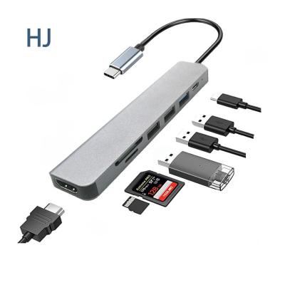 China Manufacturer Wholesale 2022 Keyboard 7 in 1 4K HD MI USB C Dock USB-C Data Port 3 Port USB3.0 with SD TF Type C H Card Reader for sale