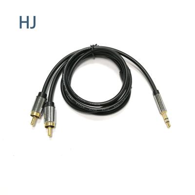 China Car Audio 3.5mm to 2 RCA Jack Connector Wire 3.5mm to 2RCA Speaker Cable RCA Cable for sale