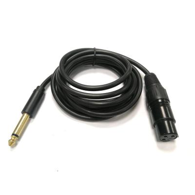 China Car XLR to TS 6.35mm 1/4 Inch Mic Cable XLR 3Pin to Audio Cord Male to XLR Female Cable 6.35mm XLR to Aux. for sale