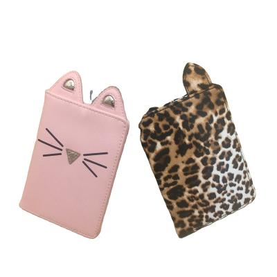 China Madame Fashion lady'scat shape with embroidery passport cover credit card holders for sale