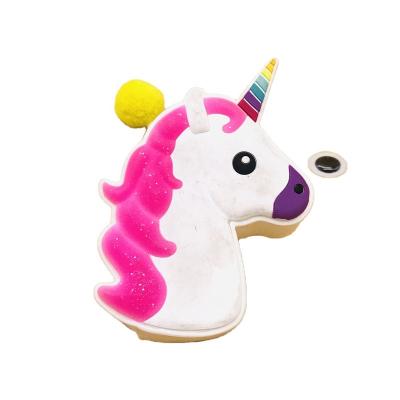 China Cheap fashion girl's silicone 3D unicorn silicone coin bag, animal silicone coin pouch, silicone coin girl for sale