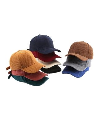 China breathable & Waterproof Promotional Gift Polyester Corduroy Sports Hats Custom Baseball Hats for sale