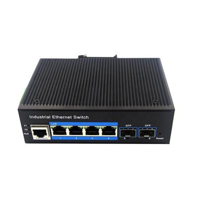 China high quality 4-Port 10/100/1000BASE-TX+2G SFP Managed PoE Switch Industrial Network Switch 10240bytes for sale