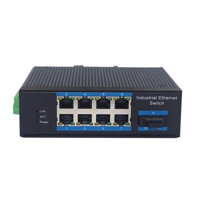 China Factory Supply 8-Port 10/100Base-TX to Single Mode 100Base-FX Dual Fiber Industrial Ethernet Switch ZHR18F-SC20 for sale