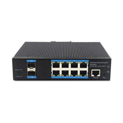 China Din Rail 100/1000M 8 Port Industrial Fast Ethernet Network Switch Manage Switch YH628GS-SFP for sale