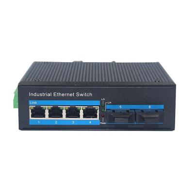 China Factory supply 4 port 10/100/1000BASE-TX+2-port 1000Base-FX Industrial Ethernet Switch YHD24G-SC20 for sale