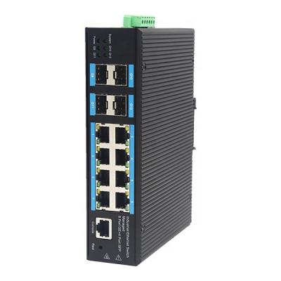 China Handy Dual Power 12 Port Industrial Ethernet Network Switch 100/1000Mbps For IP Camera YH648GS-SFP for sale