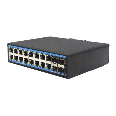 China All Gigabit 4 Port SFP And 16 Port Ethernet RJ45 Switch Fiber Optic Media Converter YH6416GS-SFP for sale