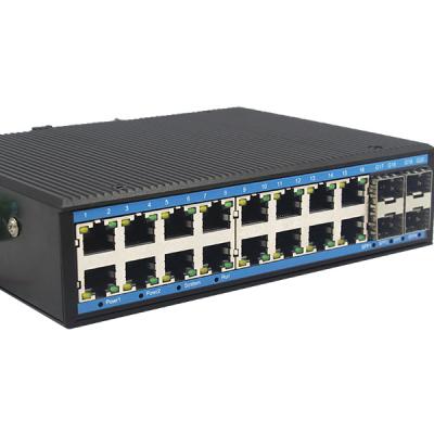 China 16 DIN Left Rail Handy Industrial Ethernet Switches 48V With 4SFP Slot YH6416GS-SFP for sale